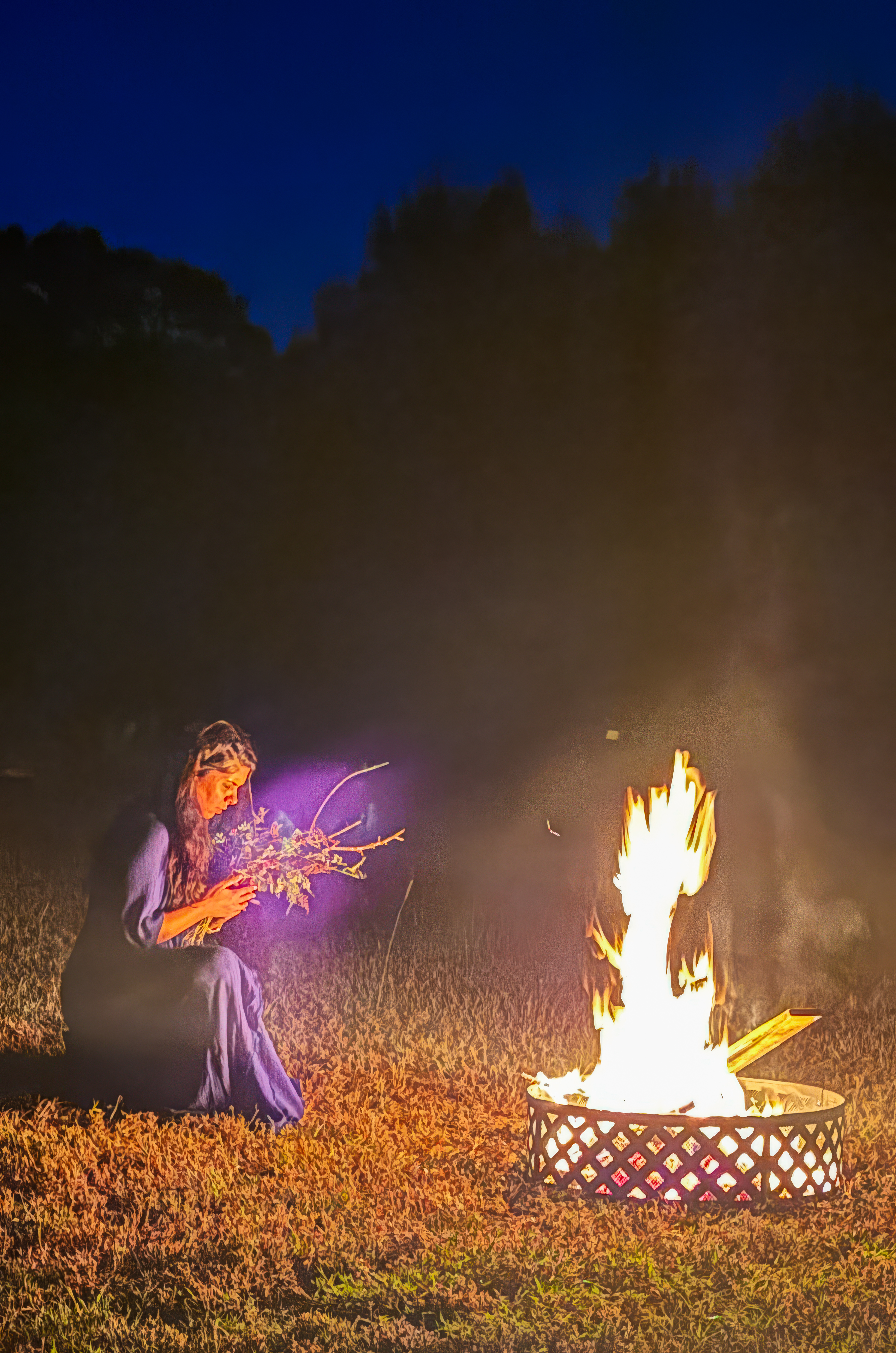 Laura Maesaka performing an ancestral offering ceremony
